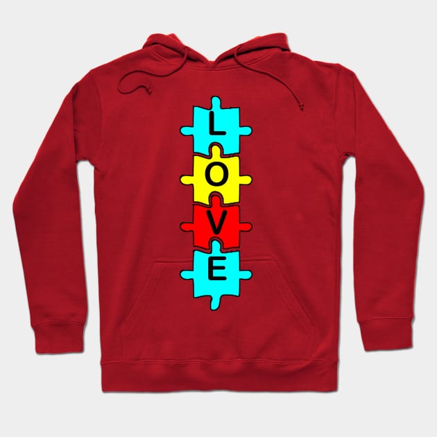 Autism Awareness Support Puzzle Design & Quote Inspirational LOVE Gifts Hoodie by tamdevo1